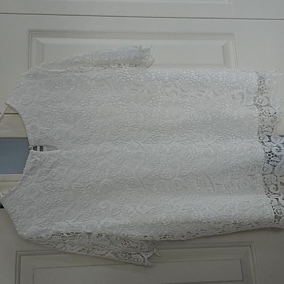 Philosophy White Lace Lined Shirt Sleeve Top XXL - Picture 6 of 10